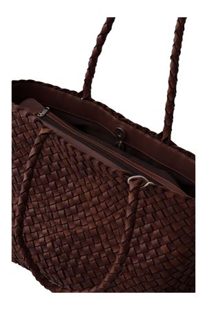 Vintage Mesh burnt brown leather tote bag DRAGON DIFFUSION | 8949BRUCIATO